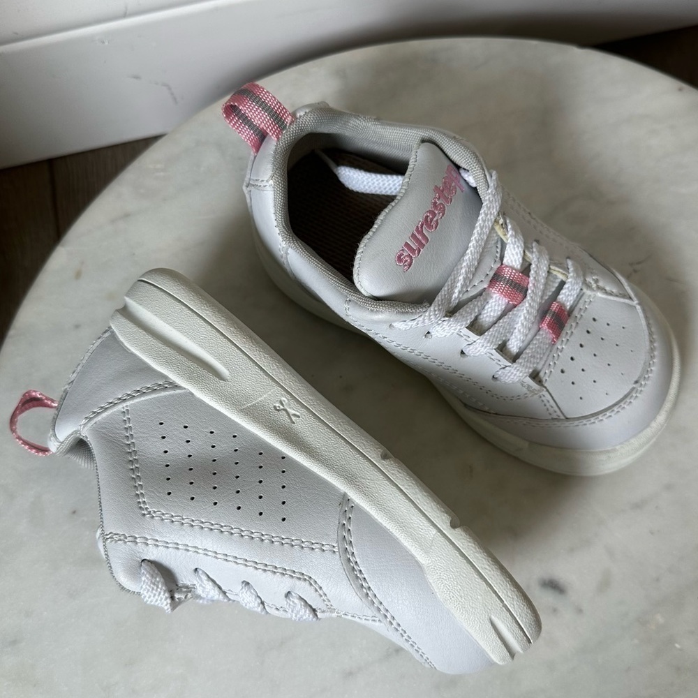 Surestep Toddler Girl Walking Support Shoes sneakers size 9 Pink White - Picture 10 of 11